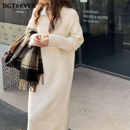 BGTEEVER Casual Knitted Sweater Dress Women - HEPSIBAH SHOP