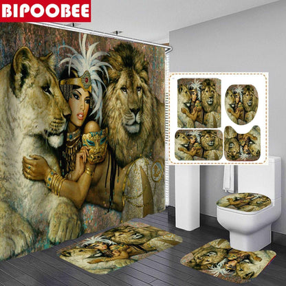 African American Women Shower Curtain Set - HEPSIBAH SHOP