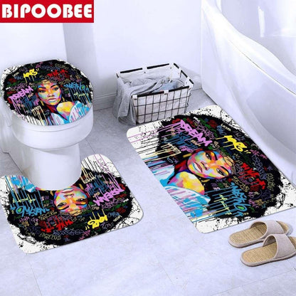 African American Women Shower Curtain Set - HEPSIBAH SHOP