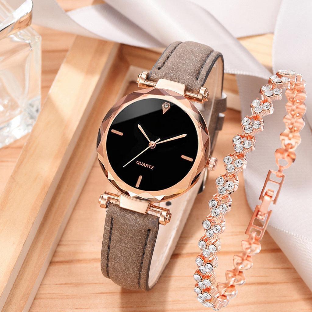 Simple Belt Quartz Watch Bracelet Suit - HEPSIBAH SHOP