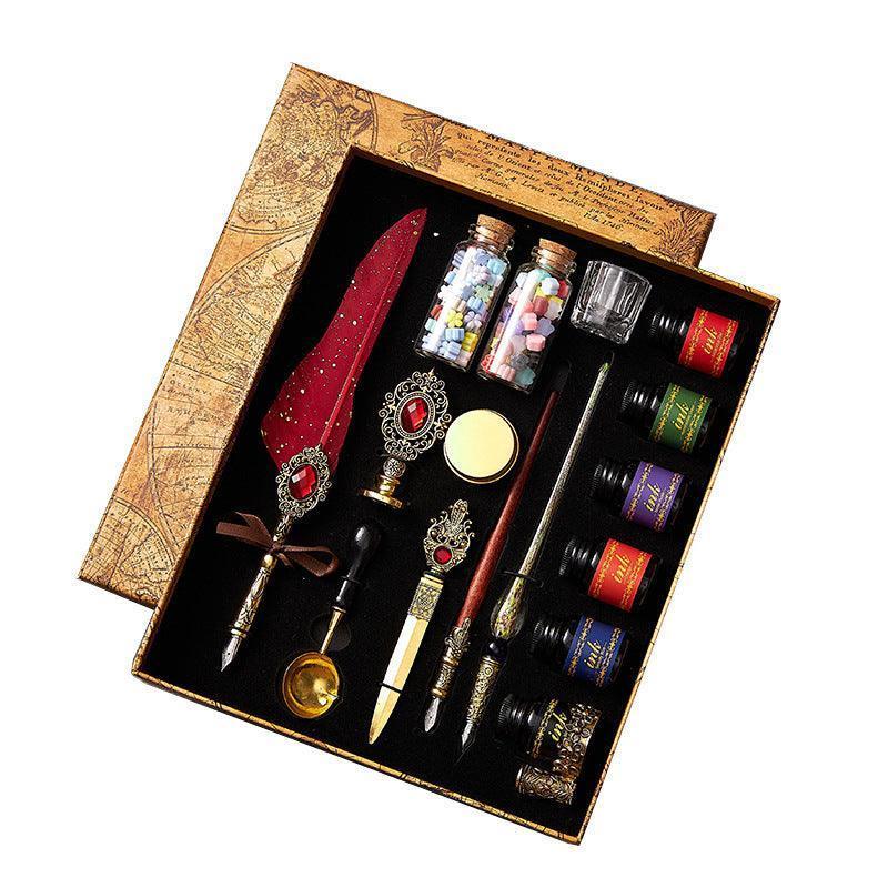 European Retro Feather Pen Gift Set - HEPSIBAH SHOP