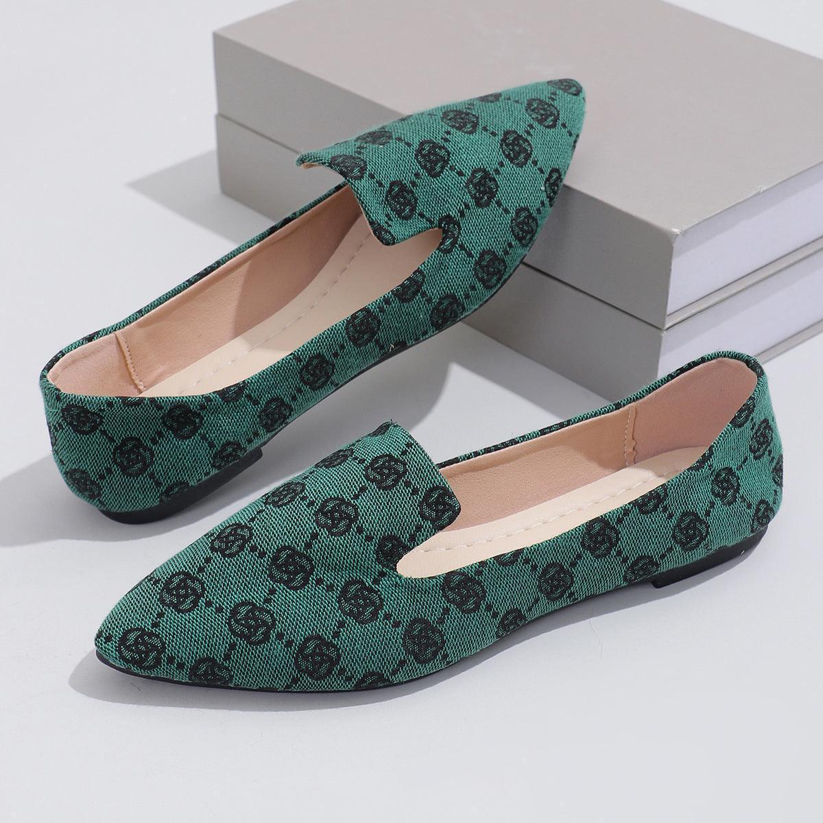 Rose Print Flats Shoes Fashion For Women - HEPSIBAH SHOP