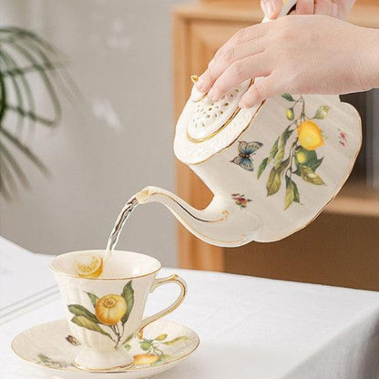 Ceramic British Golden Edge Large Tea Set - HEPSIBAH SHOP