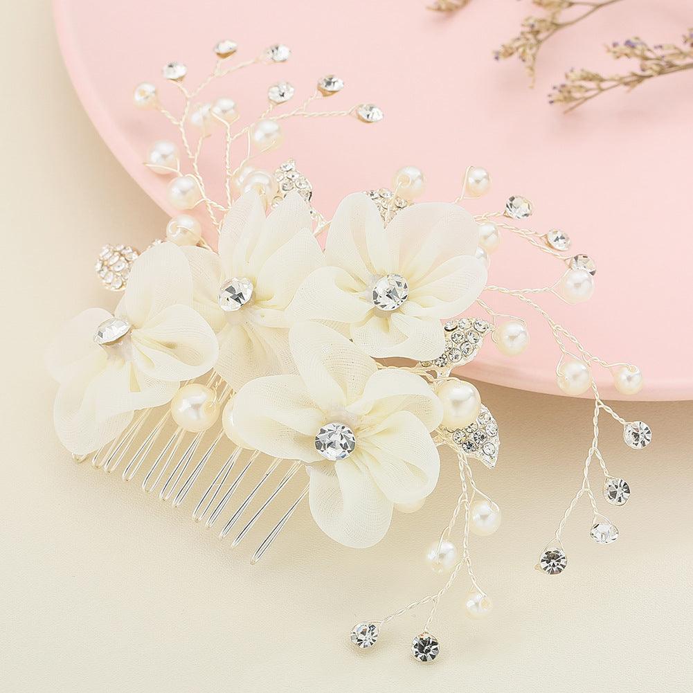 Bridal Wedding Tiara Pearl Rhinestone Hair Comb - HEPSIBAH SHOP