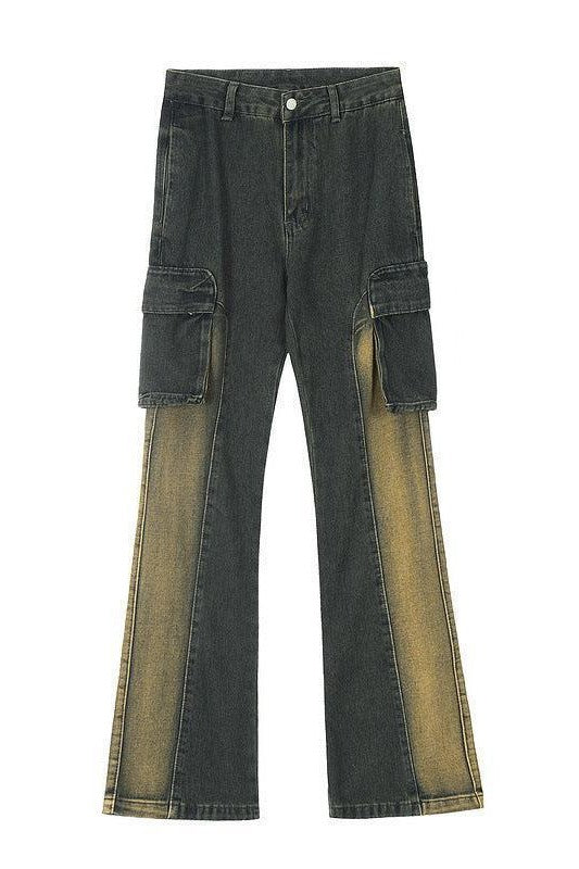 American Retro Distressed Multi-pocket Jeans - HEPSIBAH SHOP