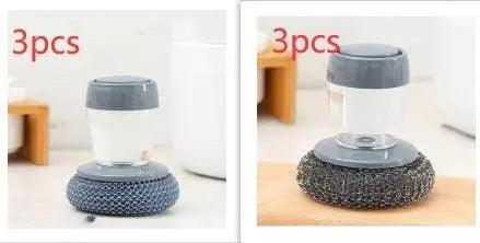 Kitchen Soap Dispensing Palm Brush Cleaner Push-type Brush Kitchen Detergent Tools - Image #18