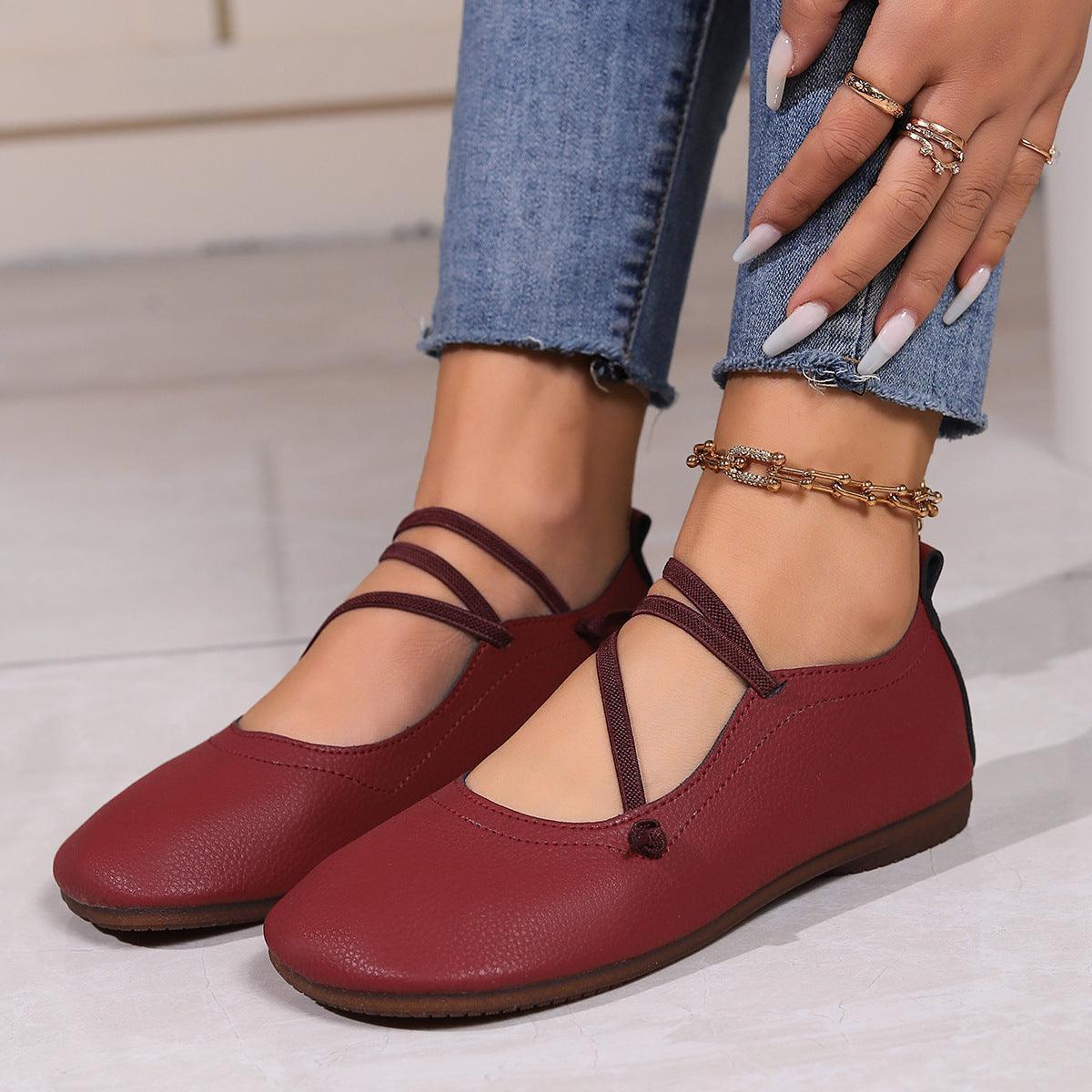 Fashion Square Toe Flats Shoes - HEPSIBAH SHOP