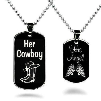 Her Cowboy His Angel Necklace - HEPSIBAH SHOP