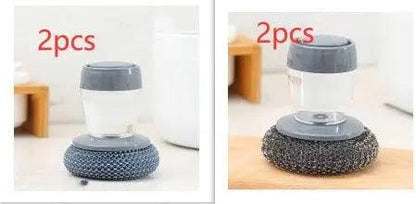 Kitchen Soap Dispensing Palm Brush Cleaner Push-type Brush Kitchen Detergent Tools - Image #17