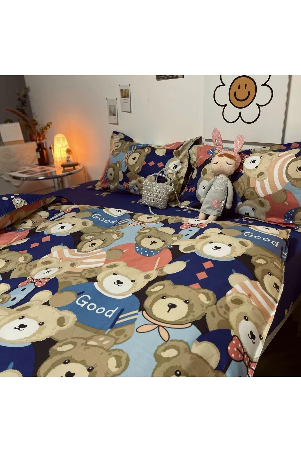 Cartoon Bear 4-pc Bedding Set - HEPSIBAH SHOP