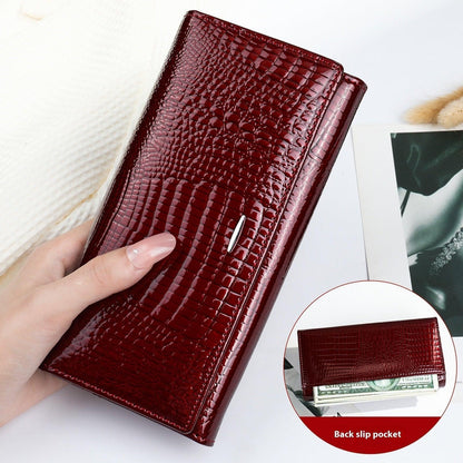 Women's Long Genuine Leather Cowhide Wallet - HEPSIBAH SHOP