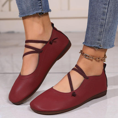 Fashion Square Toe Flats Shoes - HEPSIBAH SHOP