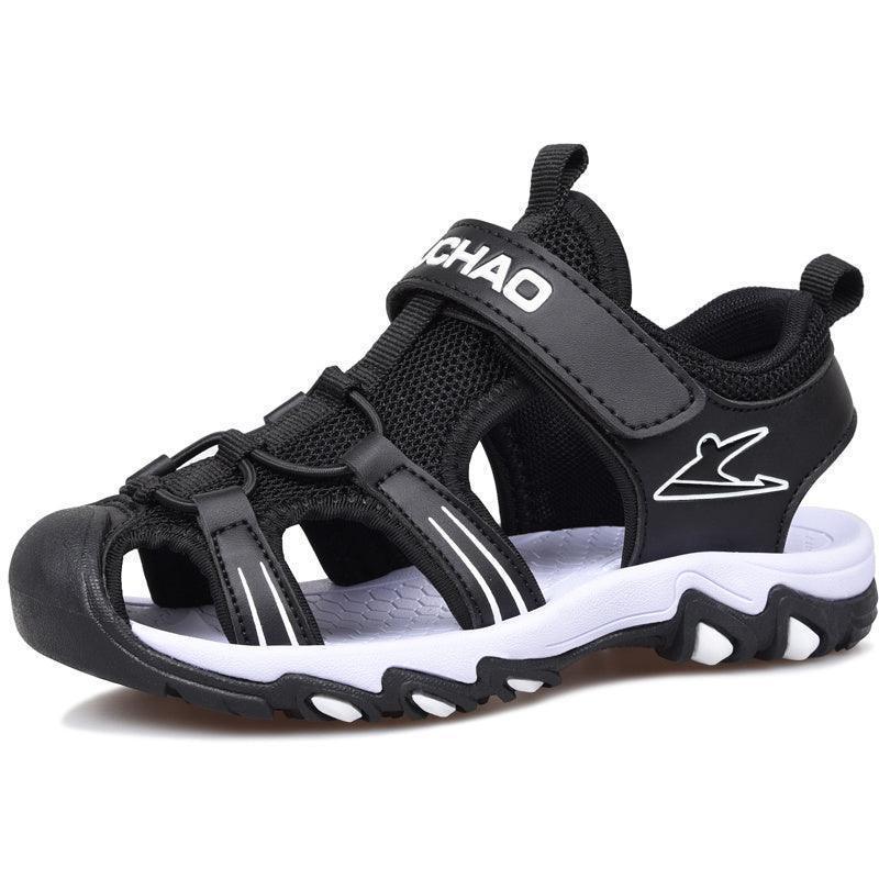 Boys Sandals Baotou Summer Soft Sole Black Children's Beach Shoes Boys Sandals Non-slip - HEPSIBAH SHOP