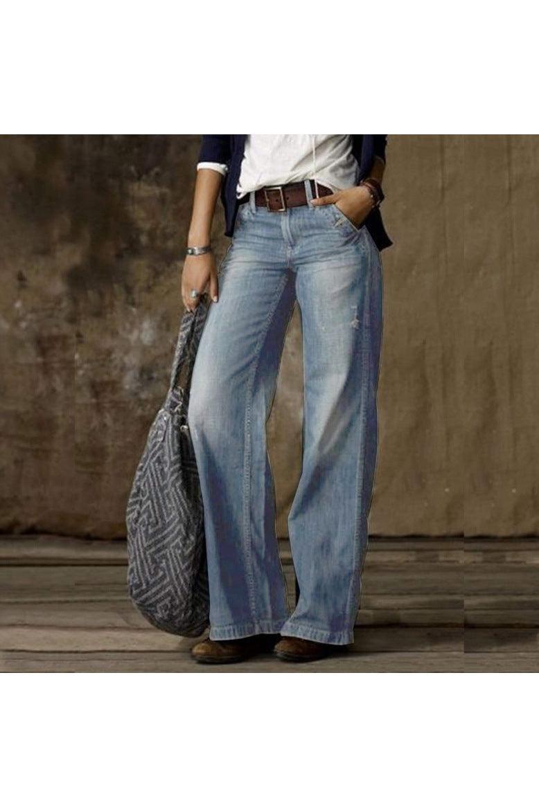 Pocket Casual Fashion Straight-Leg Jeans - HEPSIBAH SHOP