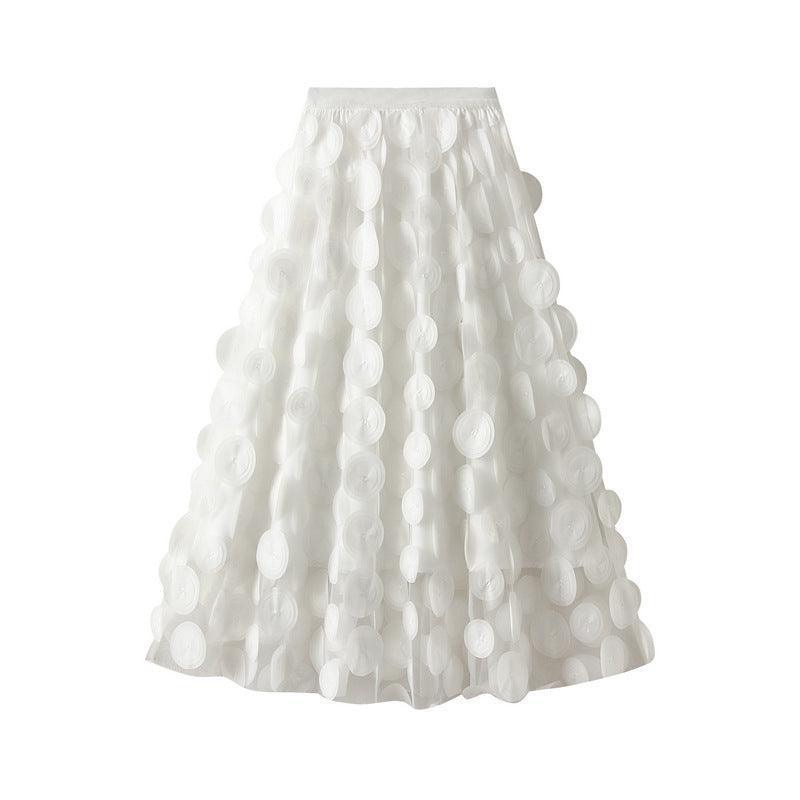 Three-dimensional Polka Dot Black Mesh Skirt - HEPSIBAH SHOP