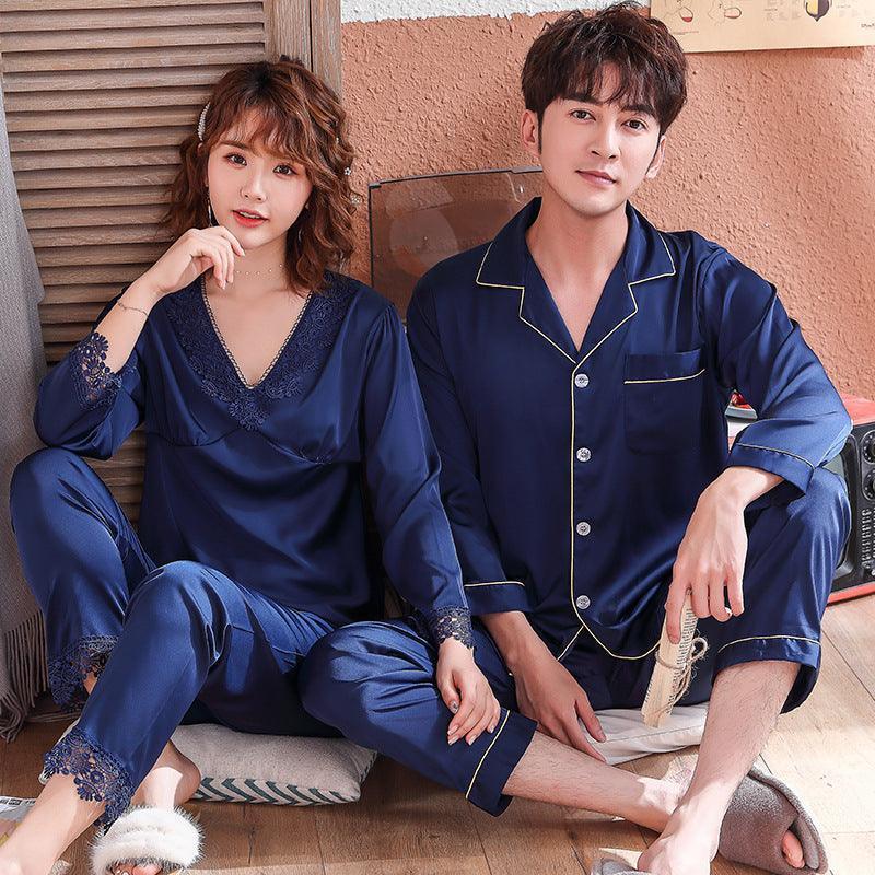 Ice Silk Summer Couple Pajamas - HEPSIBAH SHOP