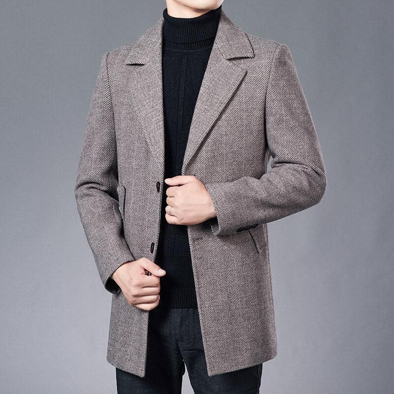 Woolen Woolen Coat Men's Autumn Winter Business In Britain - HEPSIBAH SHOP