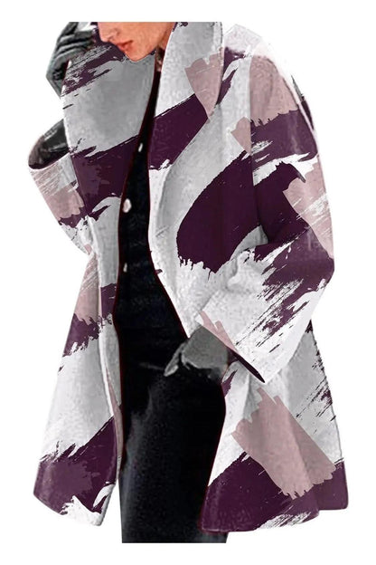 Ladies Fashion Woolen Printed Jacket - HEPSIBAH SHOP