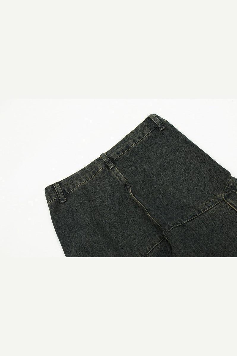 American Retro Distressed Multi-pocket Jeans - HEPSIBAH SHOP