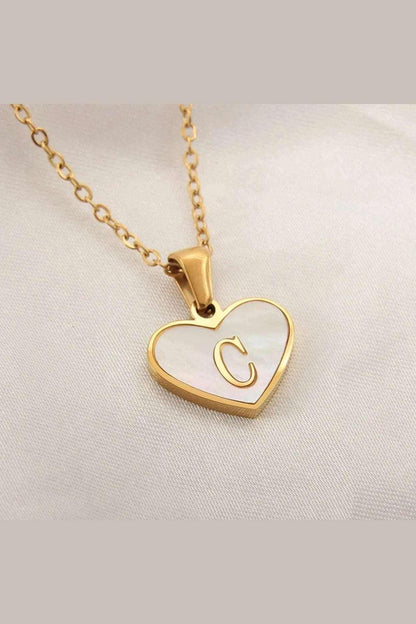 26 Letter Heart-shaped Necklace-HEPSIBAH SHOP