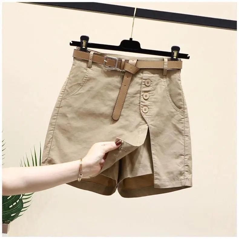 Summer New Button Women's High Waist Shorts - HEPSIBAH SHOP