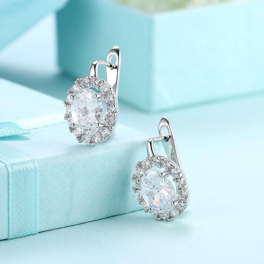 Big Zircon White Glamorous Female Earrings Valentine's Day Gift - HEPSIBAH SHOP