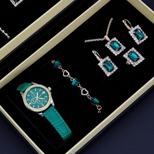 Women's Five-piece Square Jewelry Watch - HEPSIBAH SHOP