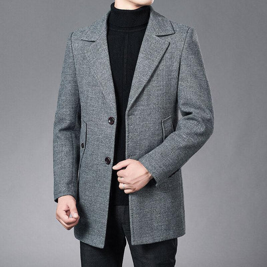 Woolen Woolen Coat Men's Autumn Winter Business In Britain - HEPSIBAH SHOP