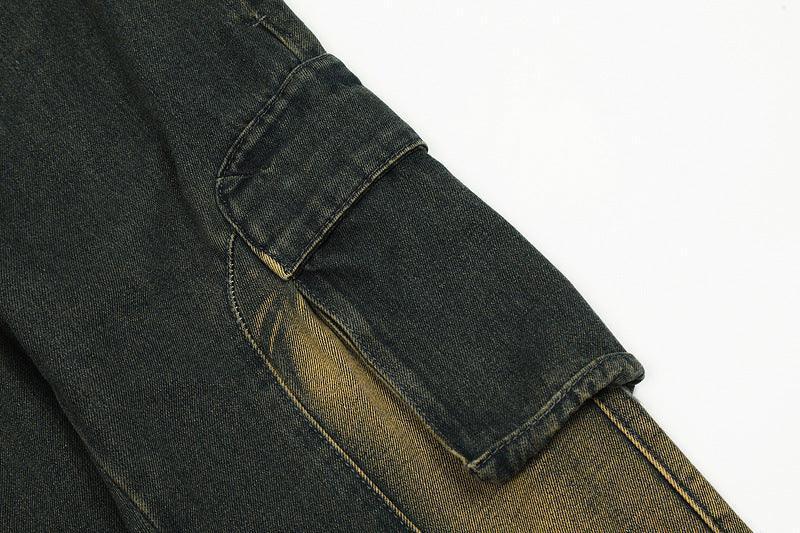 American Retro Distressed Multi-pocket Jeans - HEPSIBAH SHOP