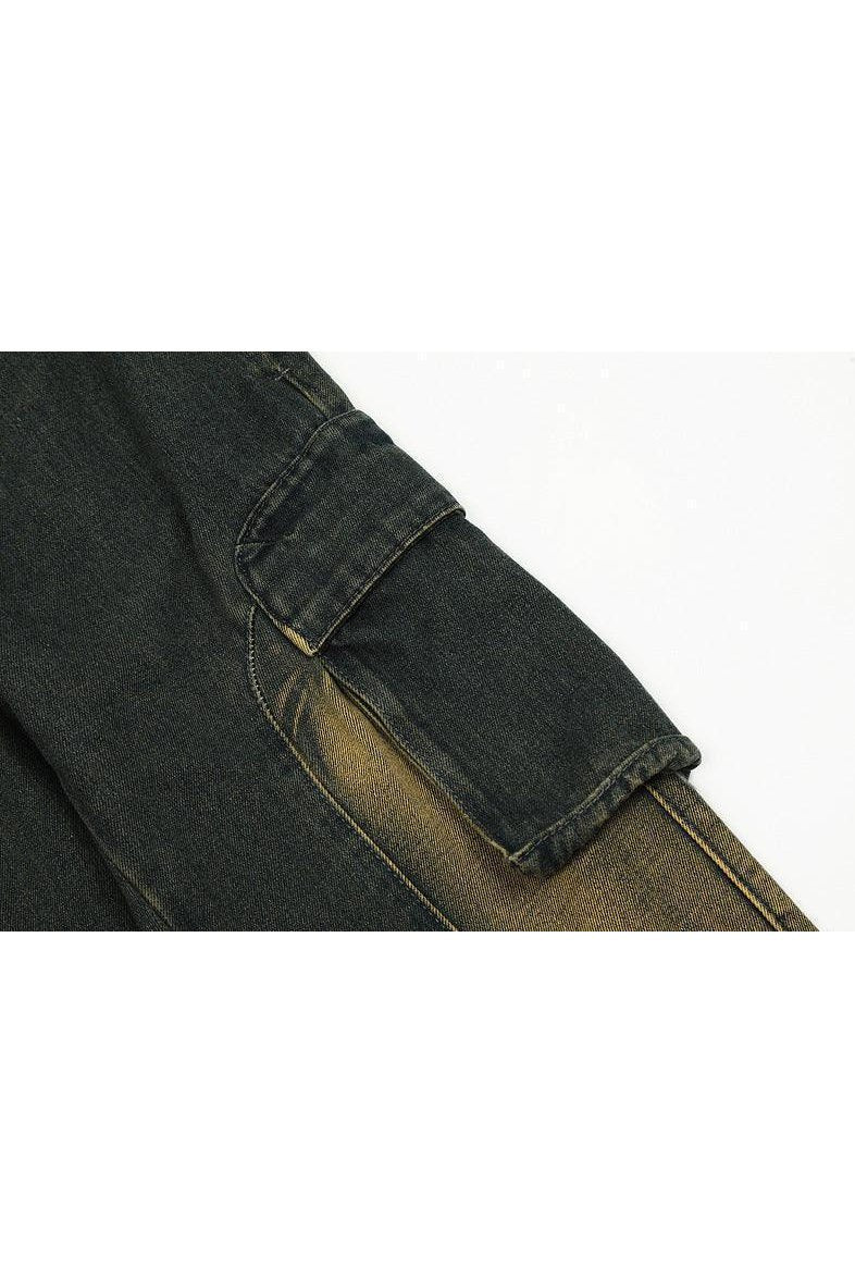 American Retro Distressed Multi-pocket Jeans - HEPSIBAH SHOP