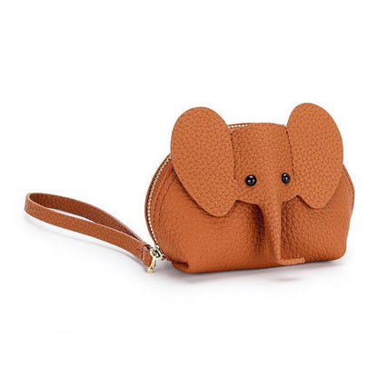 Cute Coin Purse Leather Cartoon Elephant - HEPSIBAH SHOP