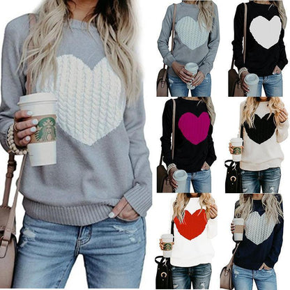 Love Printed Ladies Pullover Sweater - HEPSIBAH SHOP