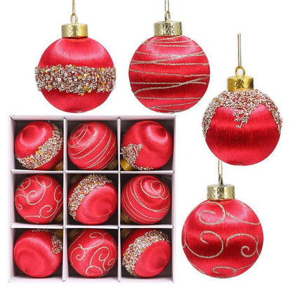 Painted Silk Ball Christmas Tree Pendant - HEPSIBAH SHOP