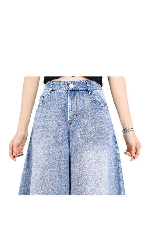 Drop Wide Leg Jeans Skirt Women - HEPSIBAH SHOP