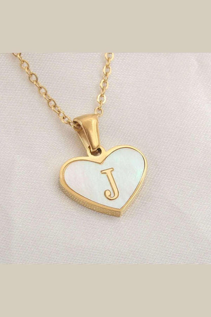 26 Letter Heart-shaped Necklace-HEPSIBAH SHOP