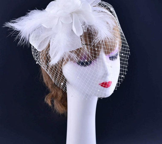 Bridal Wedding Veil Small Top Hat Headband Exaggerated Three-dimensional Flower - HEPSIBAH SHOP