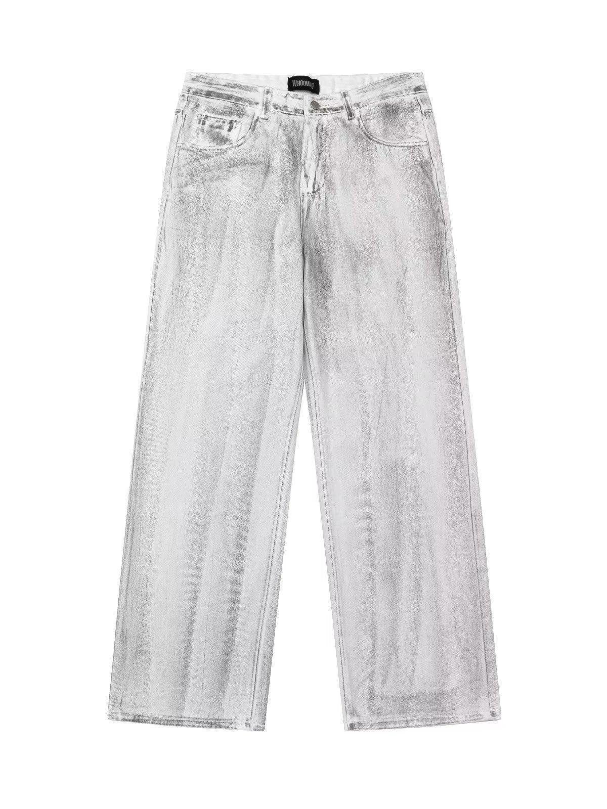 Retro Distressed Dirty Loose Mop Jeans - HEPSIBAH SHOP