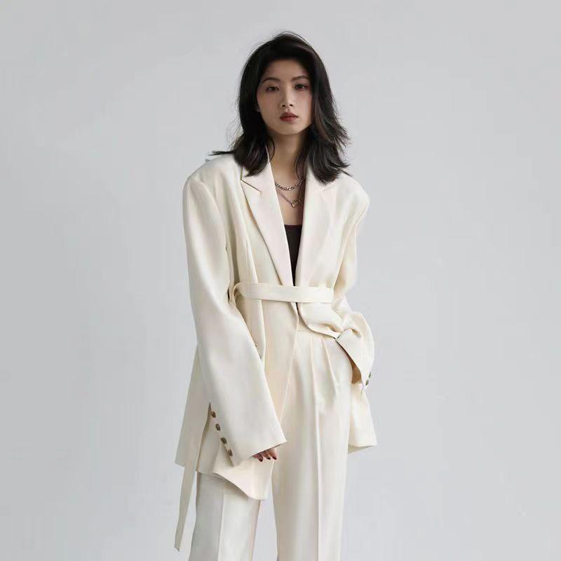 Mid-length Draped Blazer With Flutter Straps - HEPSIBAH SHOP