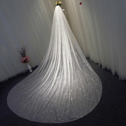 Big Tail Veil Wedding Dress Accessories Studio Photo - HEPSIBAH SHOP