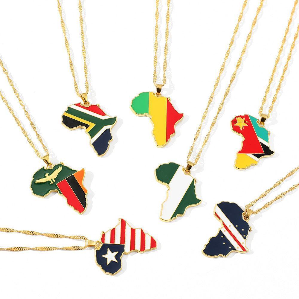 Fashion Map African Pendant Necklace - HEPSIBAH SHOP