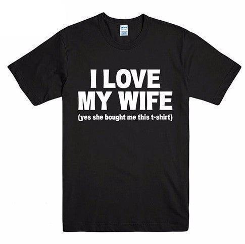 I Love My WIFE Letter Print Couple T-shirt - HEPSIBAH SHOP