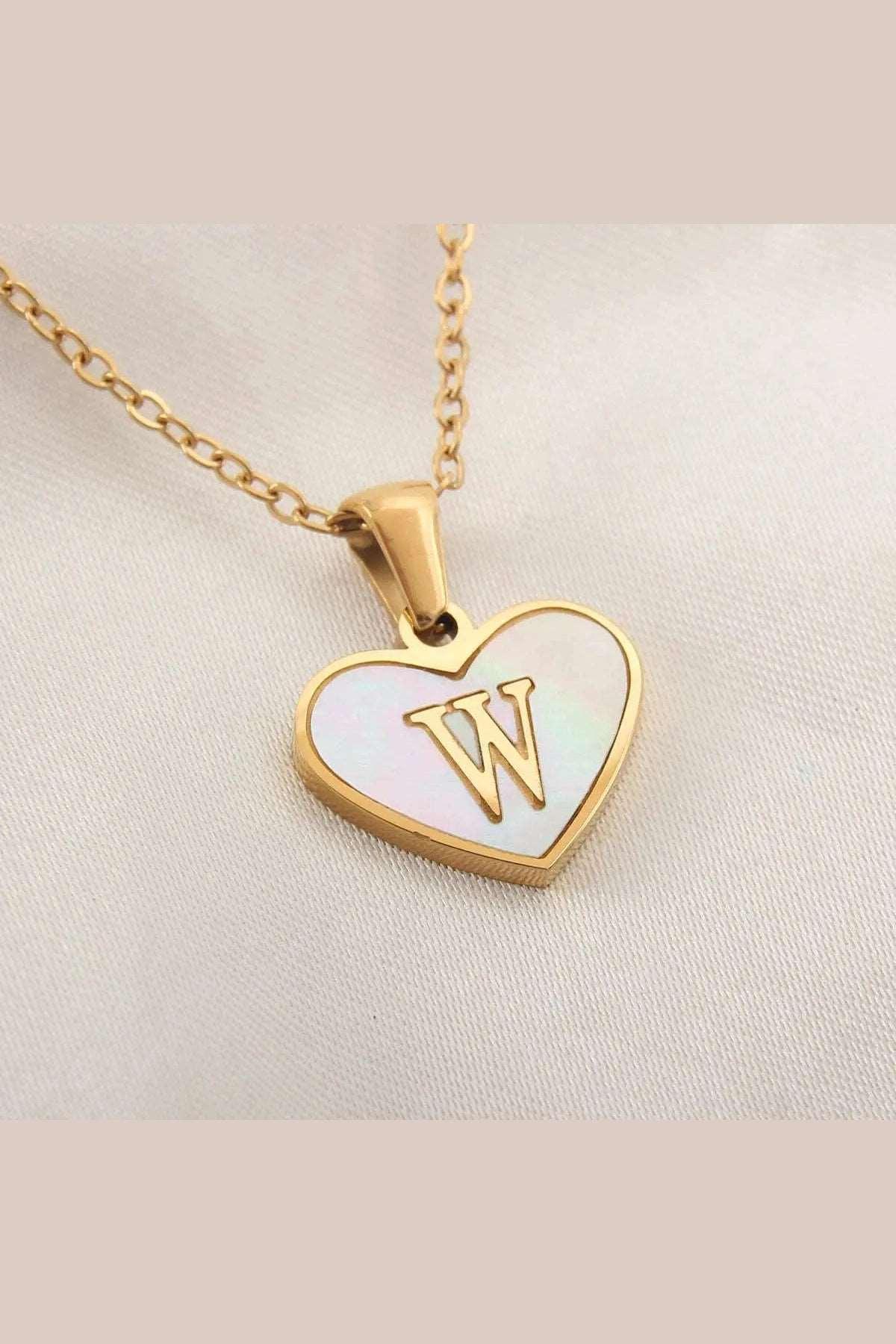 26 Letter Heart-shaped Necklace - HEPSIBAH SHOP