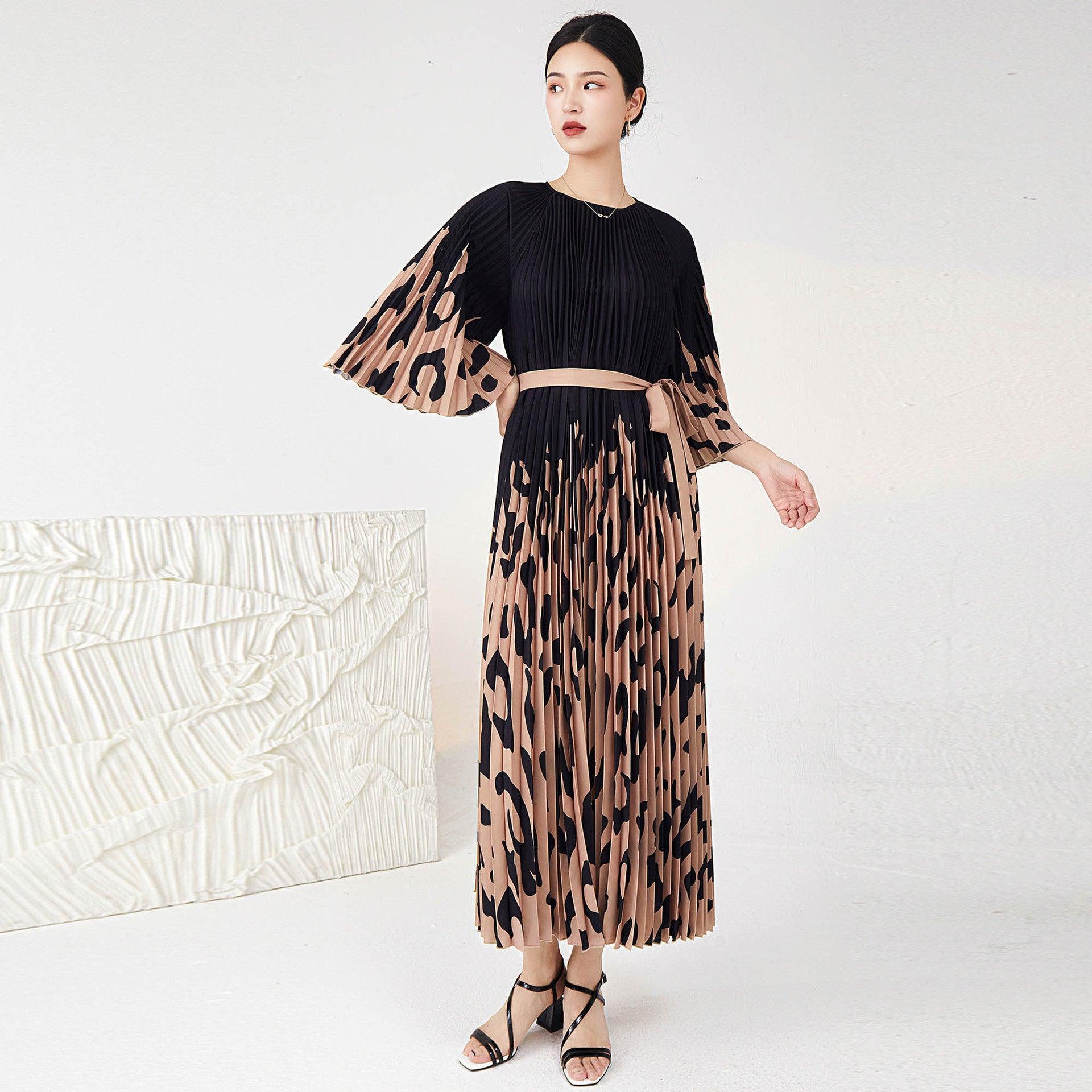 Women's Fashion Leopard Print Pleated Skirt - HEPSIBAH SHOP