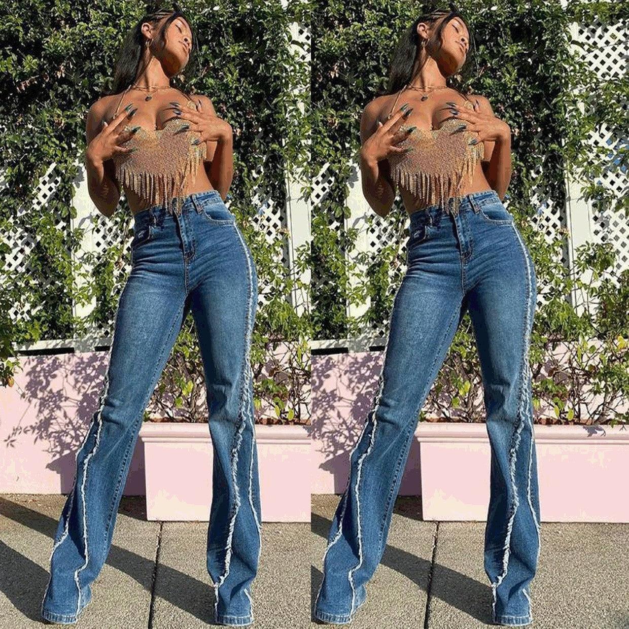 Women's Fashion High Waist Straight Jeans - HEPSIBAH SHOP