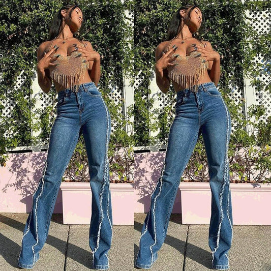 Women's Fashion High Waist Straight Jeans - HEPSIBAH SHOP