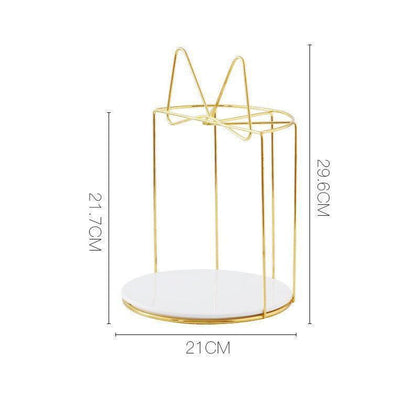 Golden Cake Stand Set, Three-layer Snack Stand, Ceramic High Plate