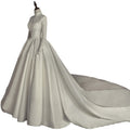 Women's Simple Mori Style Wedding Dress Long Sleeve Lace Dress