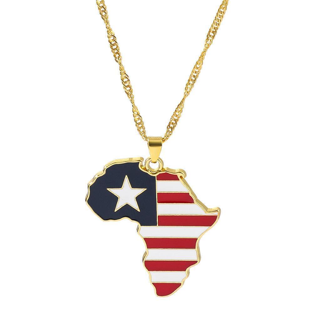 Fashion Map African Pendant Necklace - HEPSIBAH SHOP