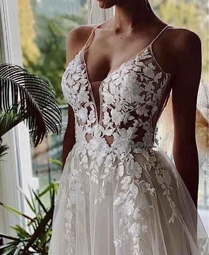 Women's Wedding Dress Lace Strap Backless - HEPSIBAH SHOP