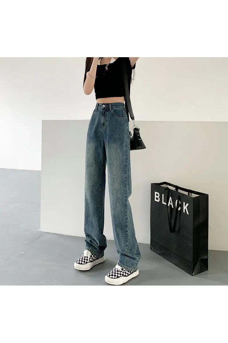 Women's Vintage Distressed Washed Jeans - HEPSIBAH SHOP